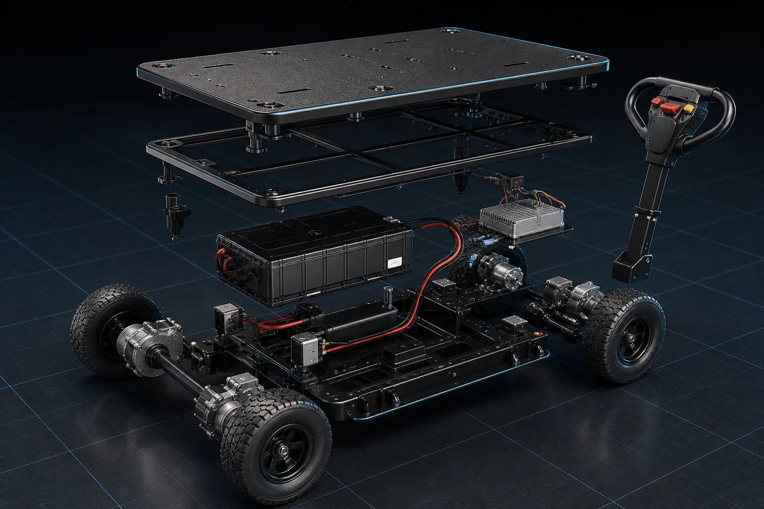 Exploded LIFT Relief Cart concept